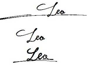 名字是Leo 请大师们帮我设计一下英文艺术签名，最好是不一样的，大气、潇洒一点。真心有用！