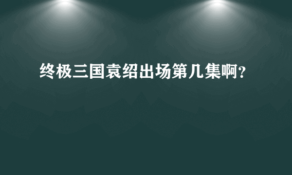 终极三国袁绍出场第几集啊？