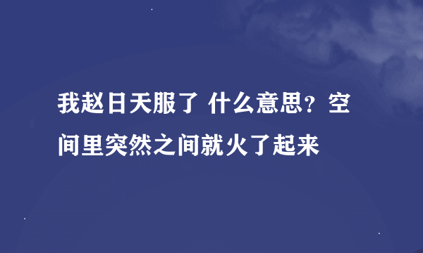 我赵日天服了 什么意思？空间里突然之间就火了起来