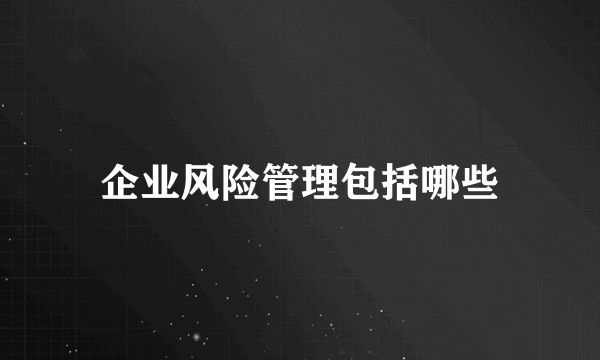 企业风险管理包括哪些