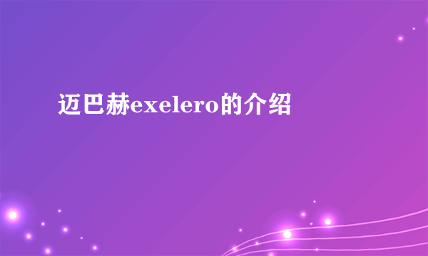 迈巴赫exelero的介绍