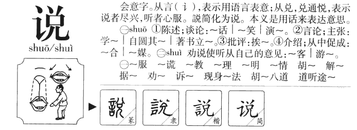 “说”字的其他说法