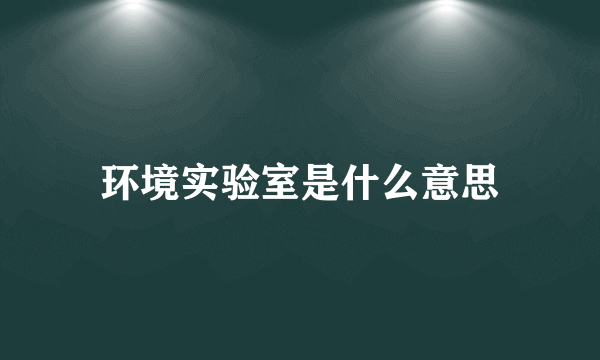 环境实验室是什么意思