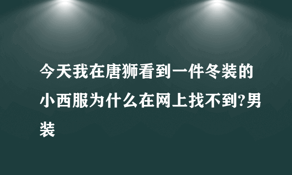 今天我在唐狮看到一件冬装的小西服为什么在网上找不到?男装