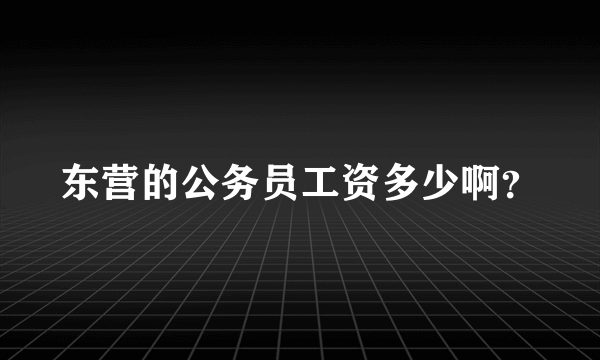 东营的公务员工资多少啊？