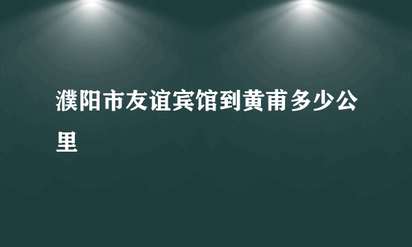 濮阳市友谊宾馆到黄甫多少公里