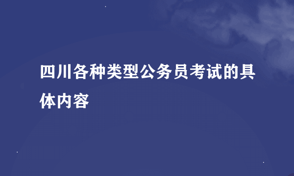 四川各种类型公务员考试的具体内容