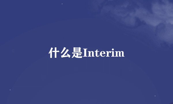 什么是Interim