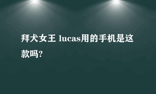 拜犬女王 lucas用的手机是这款吗?