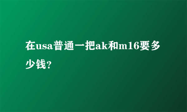 在usa普通一把ak和m16要多少钱？