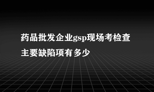 药品批发企业gsp现场考检查主要缺陷项有多少