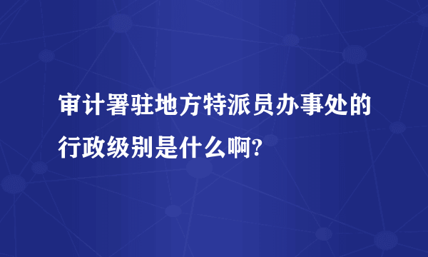 审计署驻地方特派员办事处的行政级别是什么啊?