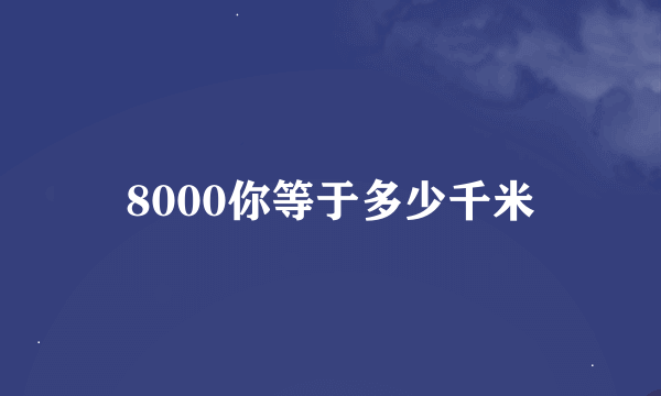 8000你等于多少千米