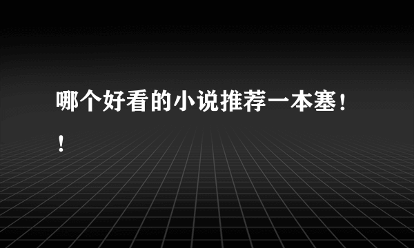 哪个好看的小说推荐一本塞！！