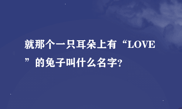 就那个一只耳朵上有“LOVE”的兔子叫什么名字？