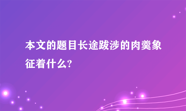 本文的题目长途跋涉的肉羹象征着什么?