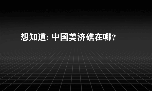 想知道: 中国美济礁在哪？