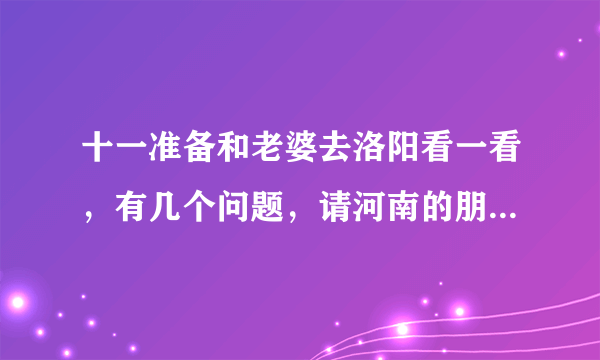 十一准备和老婆去洛阳看一看，有几个问题，请河南的朋友给点建议