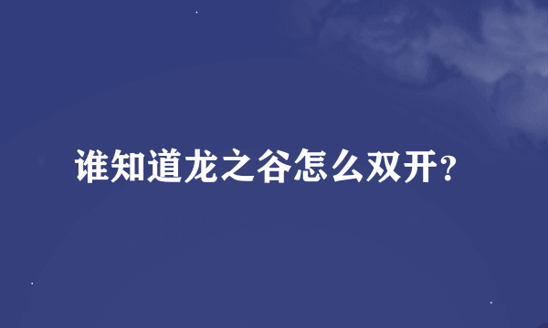 谁知道龙之谷怎么双开？