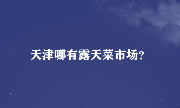 天津哪有露天菜市场？