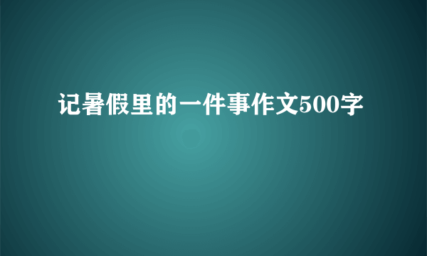 记暑假里的一件事作文500字