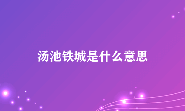 汤池铁城是什么意思