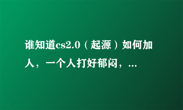 谁知道cs2.0（起源）如何加人，一个人打好郁闷，快快，有悬赏