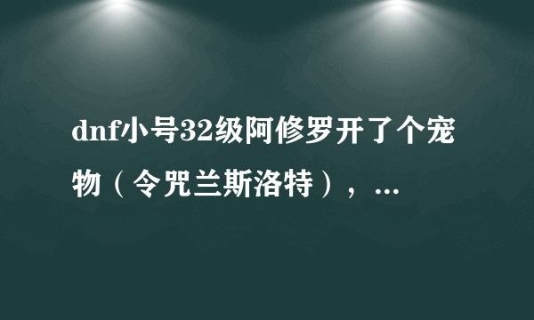 dnf小号32级阿修罗开了个宠物（令咒兰斯洛特），不过我大号阿修罗72级了，我该练哪个作为主号啊。。。