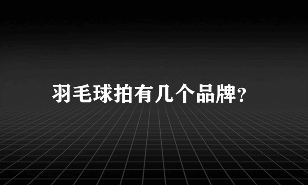 羽毛球拍有几个品牌？