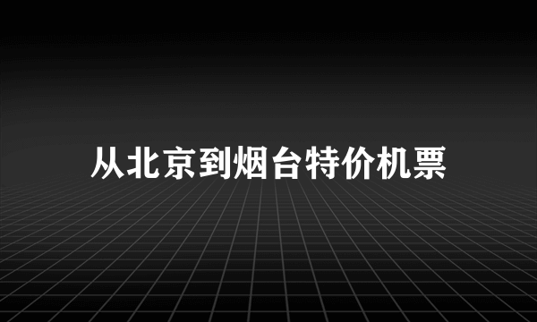 从北京到烟台特价机票