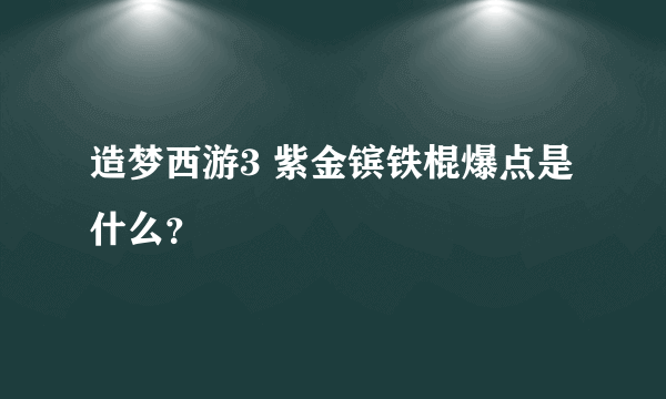 造梦西游3 紫金镔铁棍爆点是什么？