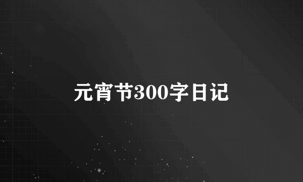 元宵节300字日记