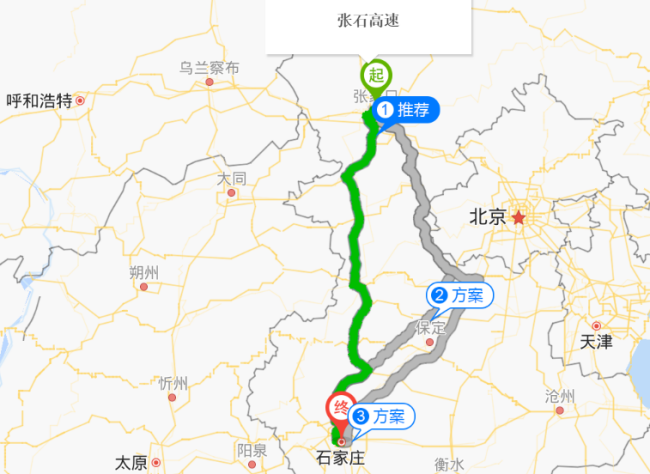 张石高速全线地图