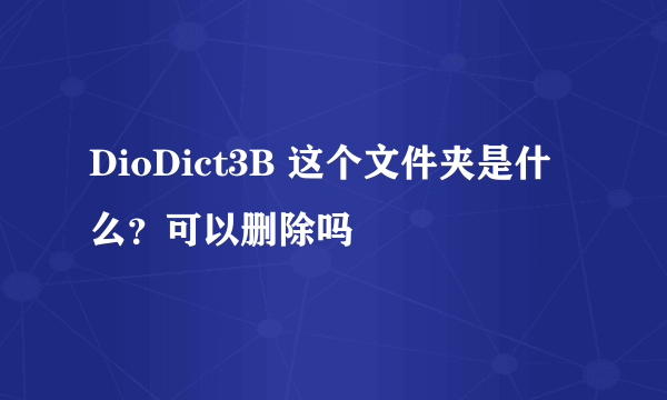 DioDict3B 这个文件夹是什么？可以删除吗