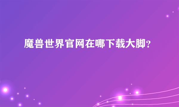 魔兽世界官网在哪下载大脚？