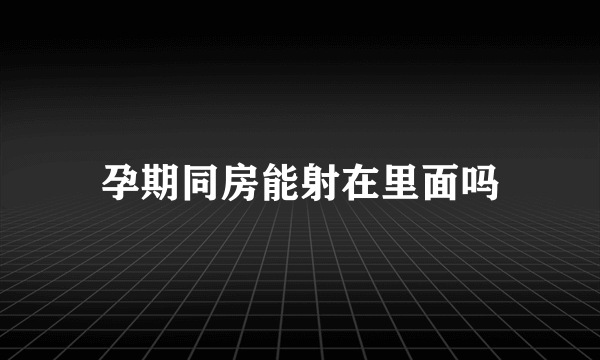 孕期同房能射在里面吗