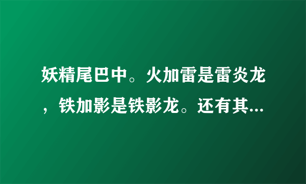 妖精尾巴中。火加雷是雷炎龙，铁加影是铁影龙。还有其他的结合龙吗？