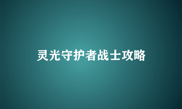 灵光守护者战士攻略