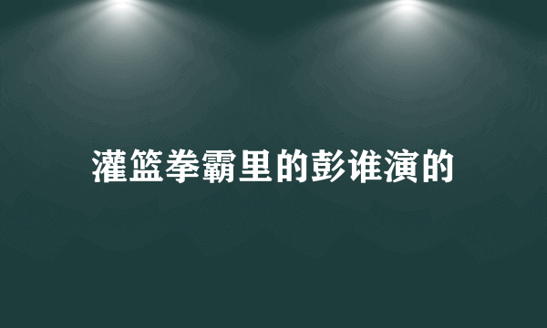 灌篮拳霸里的彭谁演的