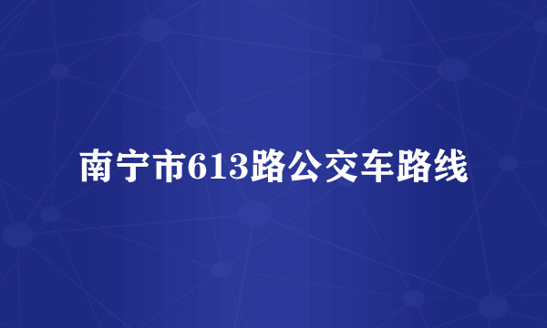 南宁市613路公交车路线