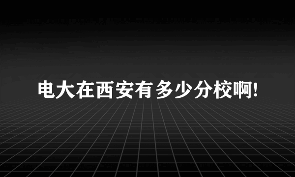 电大在西安有多少分校啊!