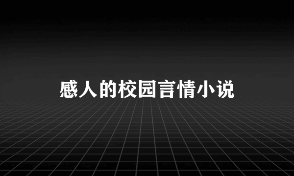 感人的校园言情小说