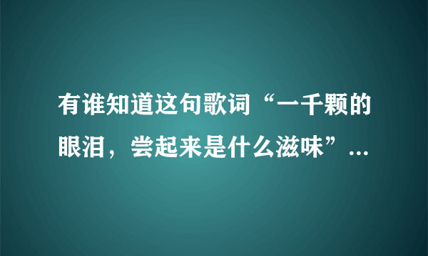 有谁知道这句歌词“一千颗的眼泪，尝起来是什么滋味”出自那首歌？