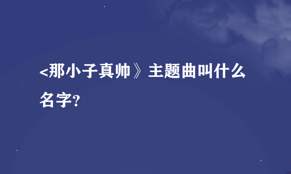 <那小子真帅》主题曲叫什么名字？