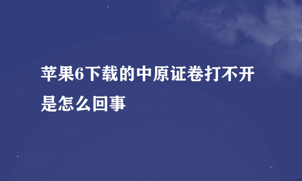 苹果6下载的中原证卷打不开是怎么回事