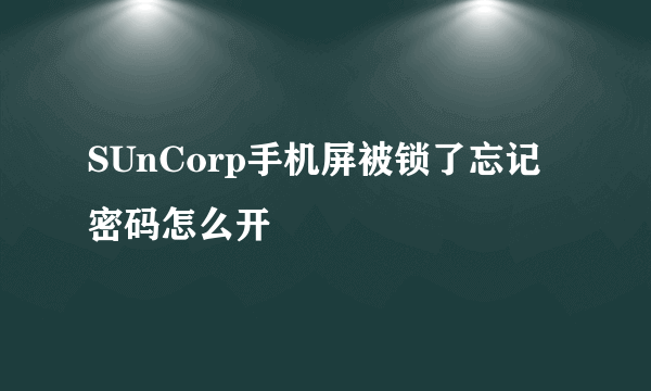 SUnCorp手机屏被锁了忘记密码怎么开