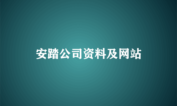 安踏公司资料及网站