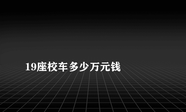 
19座校车多少万元钱

