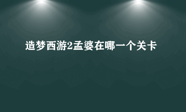 造梦西游2孟婆在哪一个关卡