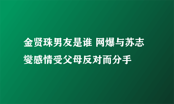 金贤珠男友是谁 网爆与苏志燮感情受父母反对而分手